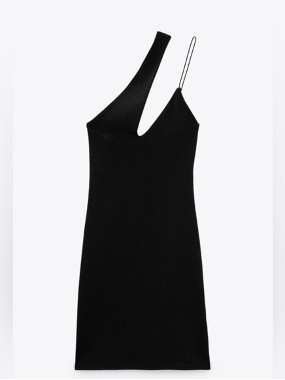 Zara Black Asymmetric One-Shoulder Dress - Women